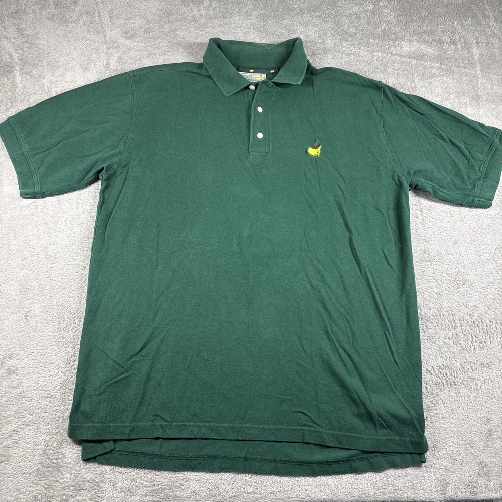 Vintage AUGUSTA NATIONAL Golf Shop Masters Green Slazenger Polo Shirt Sz XL